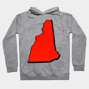 Bright Red New Hampshire Outline Hoodie